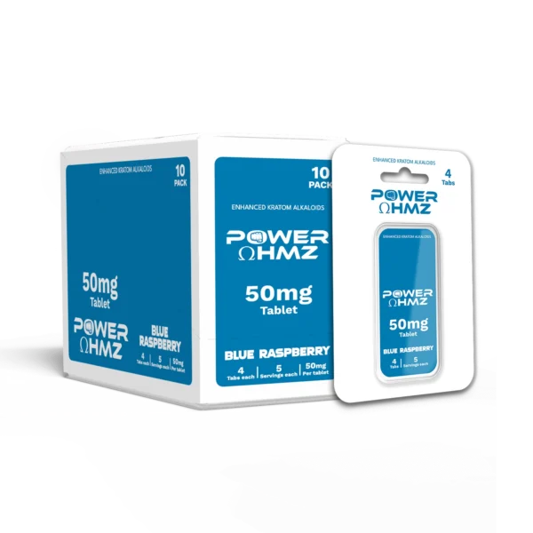 4 Tabs – Blue Raspberry | 50mg per Tab – PowerOhmz - Image 2