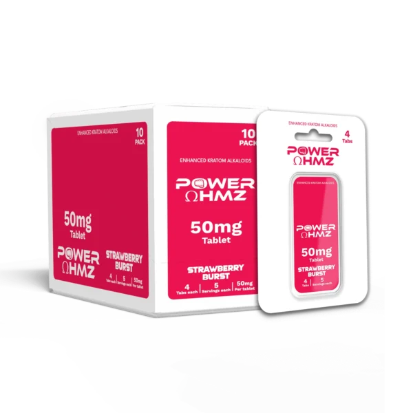 4 Tabs – Strawberry Burst  | 50mg per Tab – PowerOhmz - Image 2