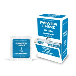 Power OHMZ Blue Raspberry Enhanced Kratom Tablets - 20 Tabs, 50mg
