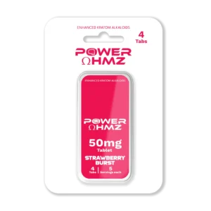 4 Tabs – Strawberry Burst  | 50mg per Tab – PowerOhmz