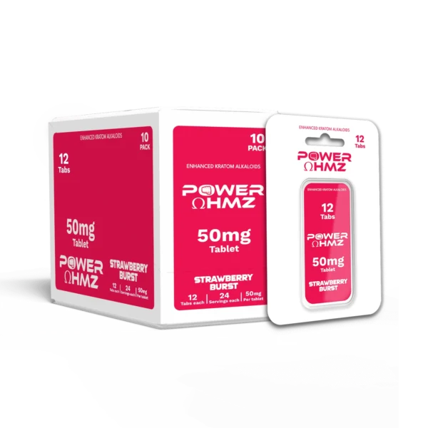 12 Tabs – Strawberry Burst | 50mg per Tab – PowerOhmz - Image 2