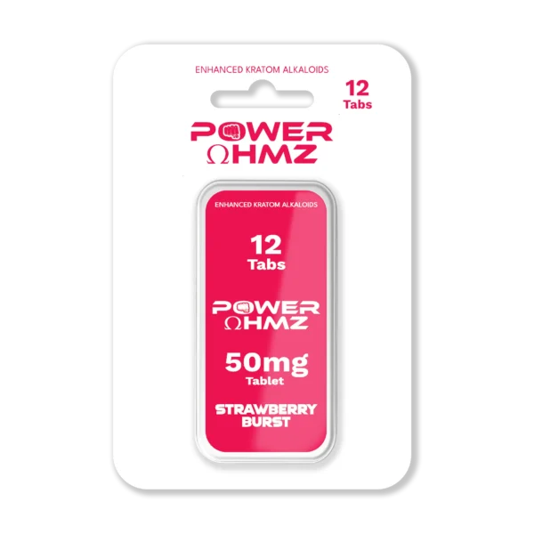 12 Tabs – Strawberry Burst | 50mg per Tab – PowerOhmz