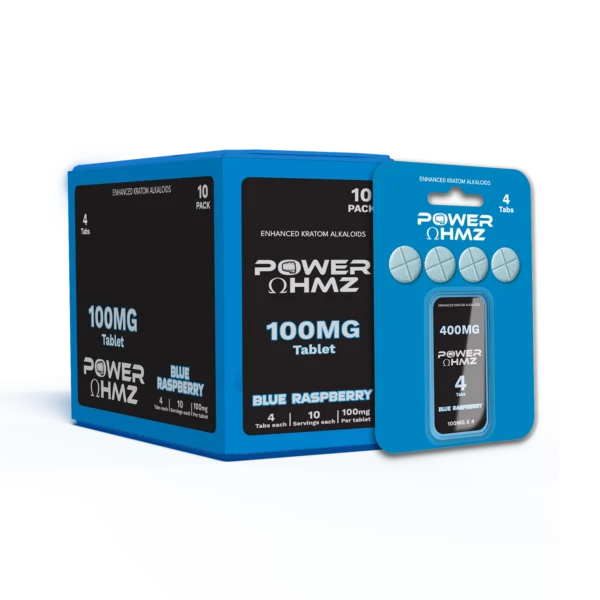 4 Tab per Blister (100mg) – Blue Raspberry | 20 Blister in Dispenser Box - Image 2