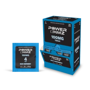 4 Tab per Packs (100mg) – Blue Raspberry | 20 Packs in Dispenser Box