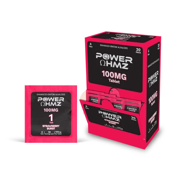 1 Tab per Packs (100mg) – Strawberry Burst  | 20 Packs in Dispenser Box